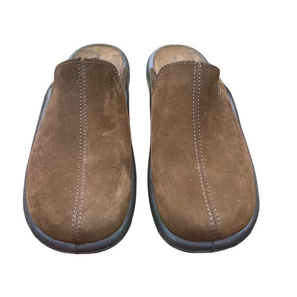 HAMMACHER SCHLEMMER Brown Leather Slide Mule Slippers main image 12